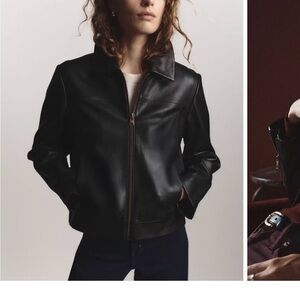Quince Black Leather  Jacket
